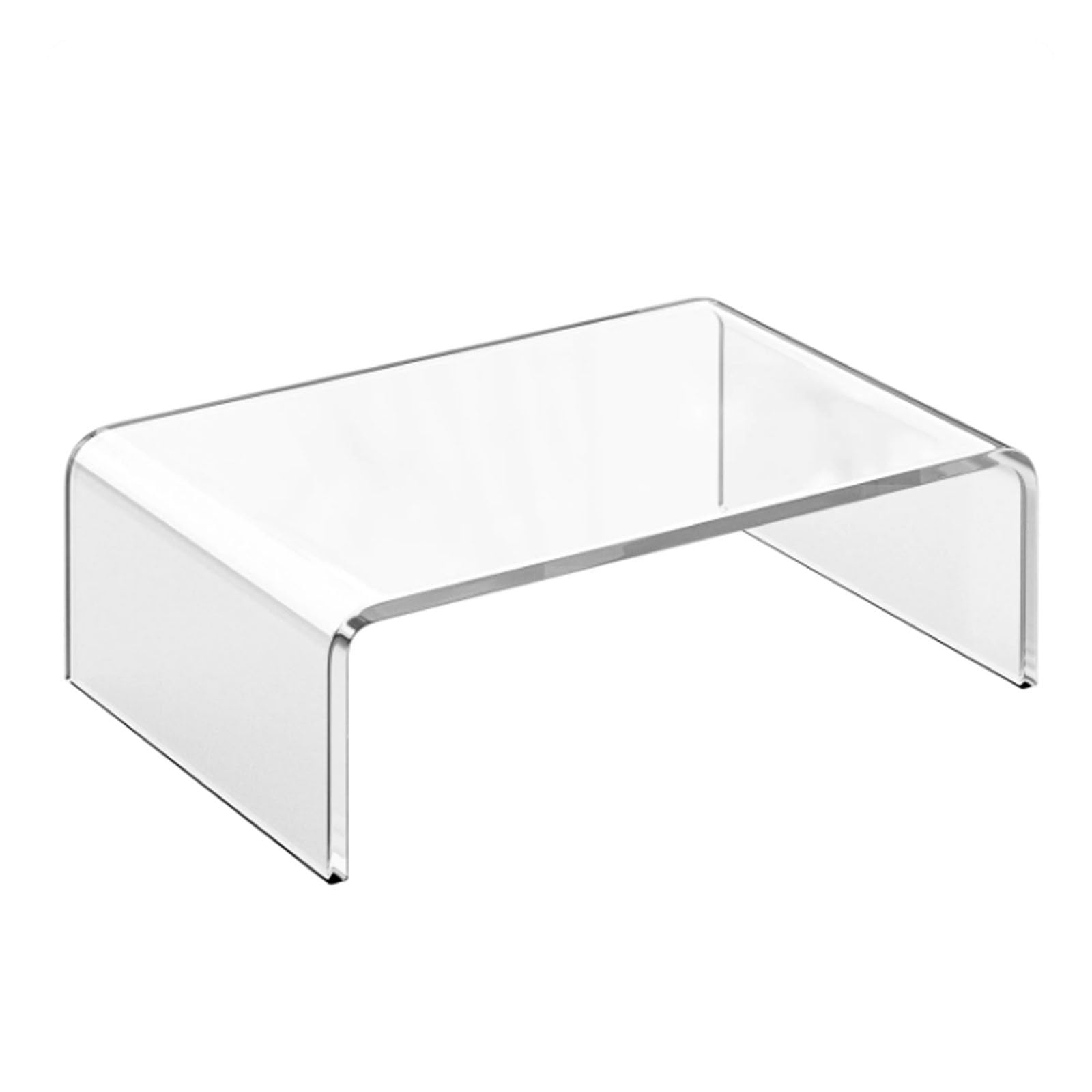 RISHORI Transparent Lucite Display Riser, Length 20cm 5mm Thick Clear Acrylic U Shaped Small Display Shelf for Showcase Stands,20x15x15cm