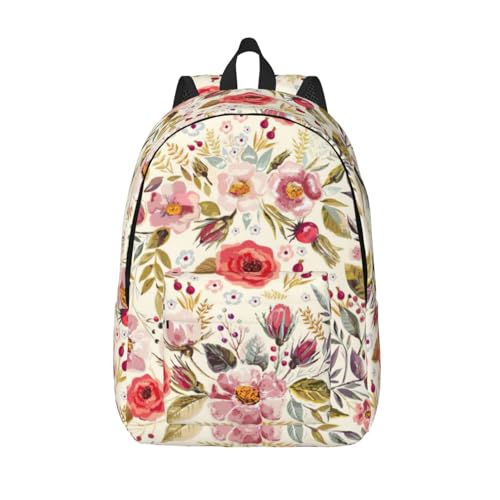 Mochila para laptop con diseño floral y gran capacidad como equipaje de mano de mujer
