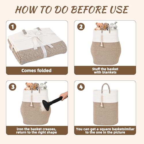 65L Woven Laundry Basket for Clothes, Large Rectangle Laundry Hampers with Beads Tassel, Nursery Storage Basket for Toys, Tall Dirty Clothes Hamper for Bedroom Aesthetic, Laundry Room Organization by WENMER - Image 9