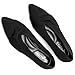 Voviggiw Fashion Women Flats Lightweight Pointed Toe Ballet Flats with Bow Comfortable Knit Dressy Flats Casual for Work Office Black Size 42