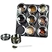 Intergalactic Spice Rack Set With Magnetic Jars, Stand and Wall Mount by Uncluttered Designs (9 Tin)