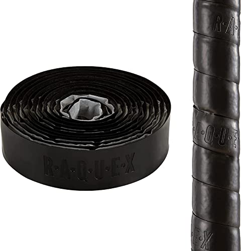 Raquex, Nastro Grip in PU da Hockey: Alta aderenza, Morbido e Assorbente, Adesivo, Formato Extra Lungo (Nero)