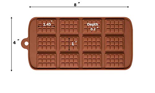Value Set 4 Pack Break-Apart Chocolate Bar And Chocolate Chip, Candy, Protein And Energy Bar Silicone Mold #TOP2