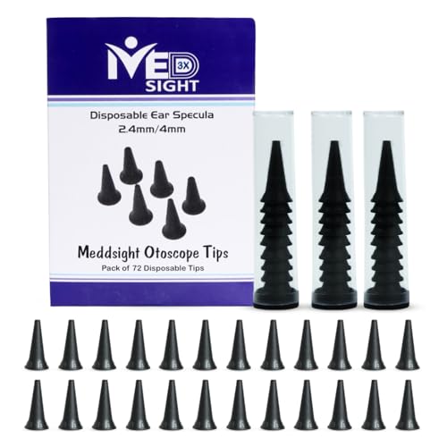 MeddSight Disposable Otoscope Specula Tips, Single-Use Plastic Ear Speculum Covers,