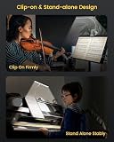 Glocusent 57 LED Super jasny stojak muzyczny światło, oczy dbające o Clip-on światło fortepianowe, 3 kolor 165 jasność, USB-C ładowane, długotrwałe do 140 Hrs, idealne do fortepianu, arkusze, gitara