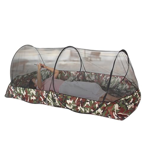Mosquito Tent,Folding Netting Bed Tent,Portable Mosquito Netting with Bottom,Camping Tent Fine Mesh Mosquito Net for Adults Kids Travel Camping Backyards Canopy Outdoor (Black Net, 1 Person)