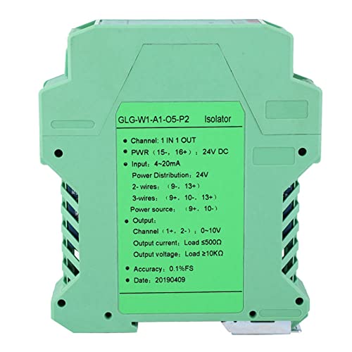 ANKROYU GLG DC Signal Conditioner, DC Current Signal Isolator Transmitter, Low Power Consumption PLC Detect Signal Conditioner for Mechanical Equipment (One Input and one Output 4-20mA to 0-10V)