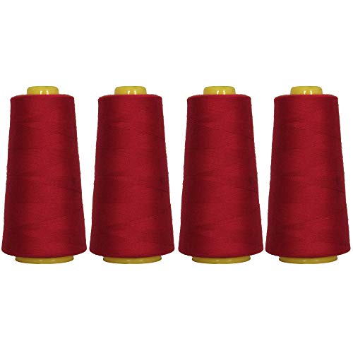 ThreadArt Polyester Serger Thread, 4 Cone Pack 2750yd 40/2, Bay Berry