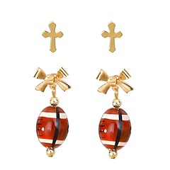Cross Football Earrings