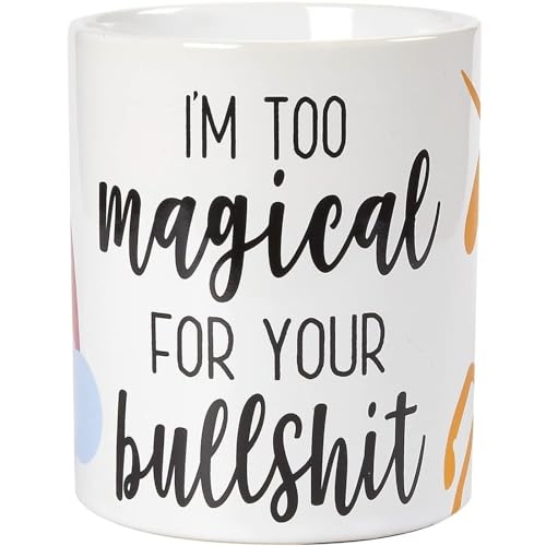 BLUE PANDA Unicorn Coffee Mug with Funny Slogan - 16 oz White Stoneware & C-Handle - Microwave Safe Durable Drinkware - Novelty Gift for Birthday Housewarming & Friends