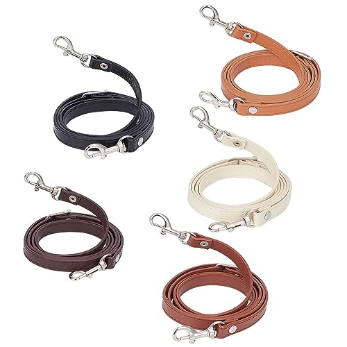 Image of PH PandaHall 5 Colors Cross Body Strap for Purse, 41~48 Inch Adjustable Leather Replacement Strap Handles Purse Strap Handle Handbag Straps with Platinum Buckles for DIY Crochet Bags Shoulder Bags