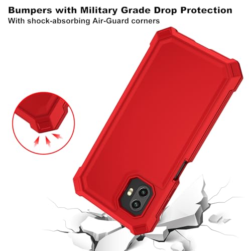 Funda Galaxy Xcover 6 Pro roja Ailiber con protector pantalla de doble capa TPU 4