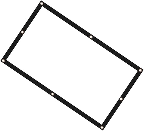 Vaguelly Cortina de proyección de poliéster plegable para interior y exterior, camping, aula, cine en casa y presentaciones de oficina