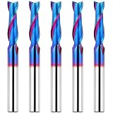 EANOSIC 5PCS Upcut Spiral Router Bits 1/4" Shank, 1/4" Cutting Diameter Solid Carbide with NACO Nano