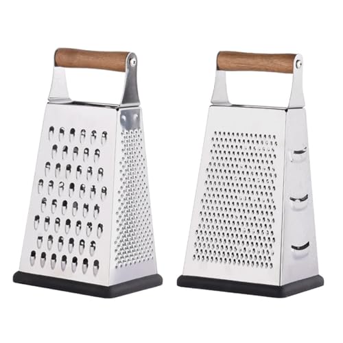 Rallador de queso de acero inoxidable 4 caras con caja miniatura 6
