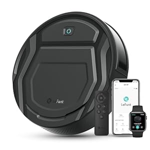 LEFANT Saugroboter mit Fernbedienung, 2200 Pa Saugleistung, Automatisches Andocken, Unterstützt WLAN/Alexa/App, Schlankes und leises Design, 120Mins Max, Ideal für Tierhaare, Hartböden und Teppiche, Schwarz