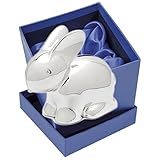 SILBERKANNE Sparbüchse Spardose Hase 11x6,5x10 cm Premium Silber Plated edel versilbert. Fertig zum verschenken mit schicker Geschenkverpackung