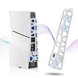 【新型 PS5 Slim用 冷却ファン】 CHIPETTY PS5 スリム用 冷却ファン 3段階風速 【熱暴走対策】 LED雰囲気ライト USB 3.0端子付き 低騒音 急速冷却 放熱 プレステ5 スリム ディスク/デジタル版対応 新型ps5 Slim用 周辺機器 旧型PS5用不可 (白い)