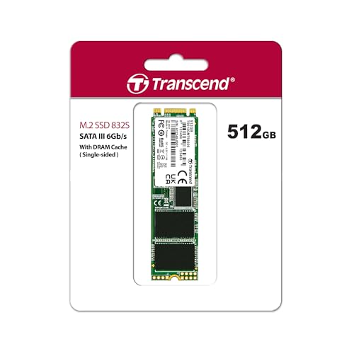 Transcend 512Go MTS832S SSD M.2 SATA III 2280, Cache DRAM, clé B+M