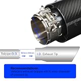 Końcówki wydechowe tłumika ze stali nierdzewnej i błyszczącego włókna węglowego, rura końcowa wydechu samochodu, wlot 63mm (2,5") wylot 89mm (3,5")