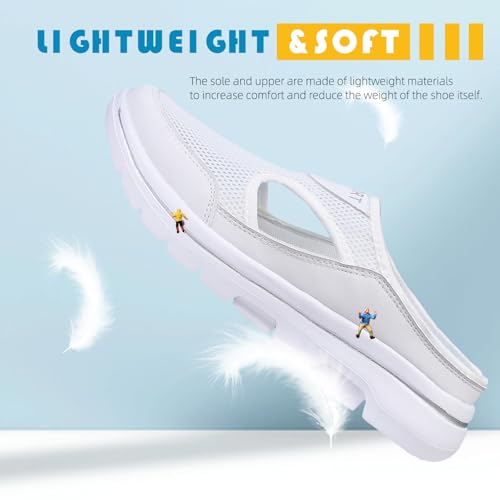 Acfoda Sabots Hommes Femmes Mules Chaussures de Jardin Clogs Blanc 37 – vue 3