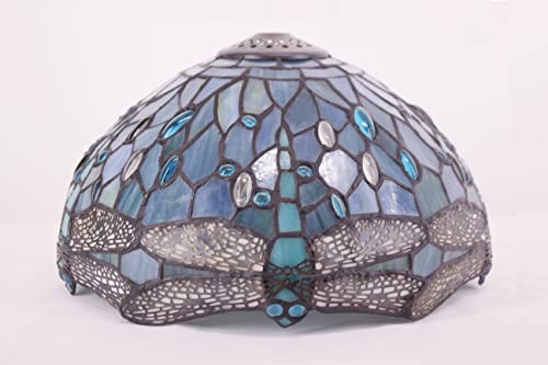 Image of WERFACTORY Tiffany Lampshade Replacement Only 12X6 Inch Stained Glass Shade