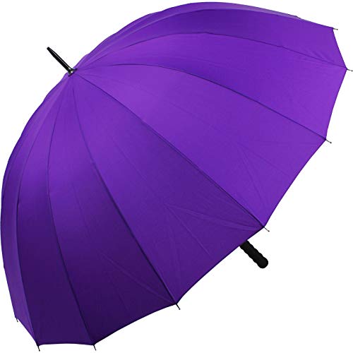 iX-brella Parapluie léger XXL Pour couple 16 pans Avec poignée souple et confortable Diamètre 1,29 m, lilas (Violet) - .