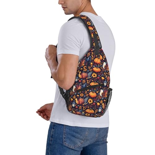 Sac banane avec sangle réglable et imprimé dinde citrouille résistant - 6