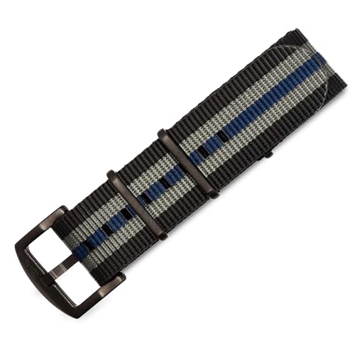 Image of BluShark - Original Collection Military-Style Waterproof Watch Strap, Fits All Timepiece Brands, Durable Nylon Wristwatch Accessories with Stainless Steel Buckle - 18mm, 20mm, 22mm & 24mm Watch Bands