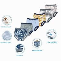 Flyish Baby Trainingshose Kinder Trainingswäsche Kleinkind Töpfchen Trainingshose Baby Unterwäsche Toilettentraining, 2 Jahre, Jungen-6 Stück – Ansicht 2