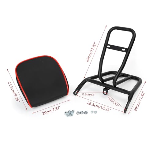 Minho Motorcyle Luggage Rack in Heavy Iron Material Come with High Rebound Sponge Backrest Compatible with Chinese GY6 4-Stroke Engine 50cc-150cc Scooter Mopeds Tank BWS 1TH Generation