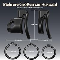 Peniskäfig 2 Set Keuschheitskäfig Herren mit 3 Penisring, SM Sexspielzeug Chastity Cage Männer mit Harnröhrenkatheter Extrem Erotik Sex – Ansicht 4