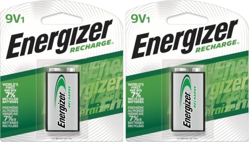 Image of Energizer 9V Batteries, Pre-Charged 9 Volt Rechargeable Batteries, Pack of 2