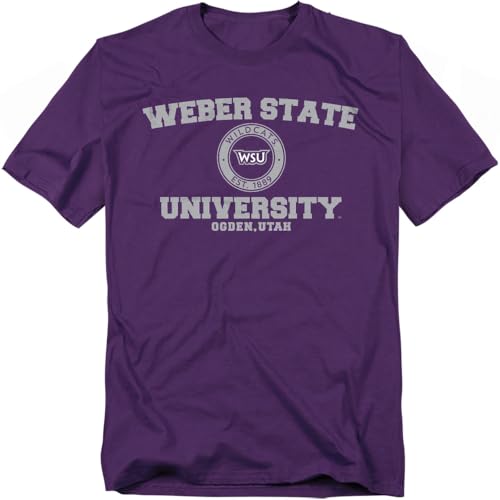 Weber State University Official Circle Logo Unisex Adult T Shirt,Purple, Large