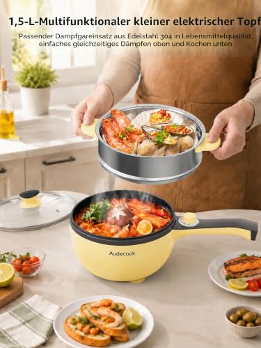 Foto von Audecook Elektrische Hot Pot Tragbarer Kochtopf Mini Elektrisch Hotpot