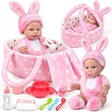 vamei 30cm Poupon Bébé avec Accessoire et Vêtement Jouet Fille 2 3 4 5 Ans