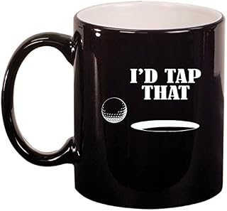 Ceramic Coffee Tea Mug I'd Tap That Golf (Black)