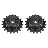 sourcing map #25 Kette Rolle Zahnrad 10mm Bohrung 1/4 Abstand 19 Zahn Einzeln Strand Kette Ritzel C45 Karbonstahl 25 Rolle Kette Ritzel mit Set Schrauben für ISO 04C Kette 2Stk