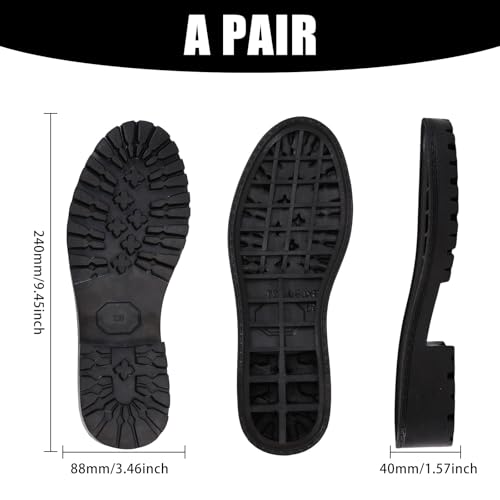 Suela de caucho para reemplazo de zapatos, 1 par, negro, mujer miniatura 2