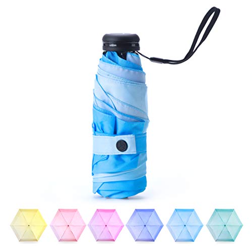 Rumbrella Mini Umbrella, Teflon Purse Umbrella With 99% Uv Protection Travel Umbrella, Gradient Blue #TOP16