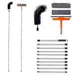 MC-Hotfire 3.95m Window Squeegee Cleaner Tool Kit – 10-Section Connectable Pole with Gutter Cleaning Tools, Window Washer & Silicone Squeegee for Cleaning Glass, Mirrors, Cars, Roofs & Gutters