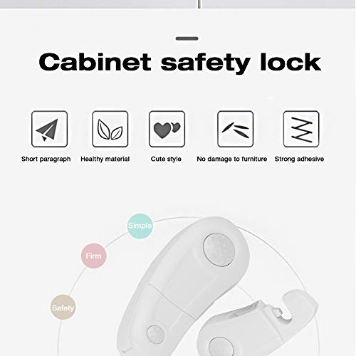 Baby Safety Magnetic Cabinet Lock Set,Child Safety Locks For Cabinets, Doors, Drawers,Cabinet Locks For Babies 6 Childproof Safety Locks, For 2 Keys No Drilling & Screws - Thumbnail 2