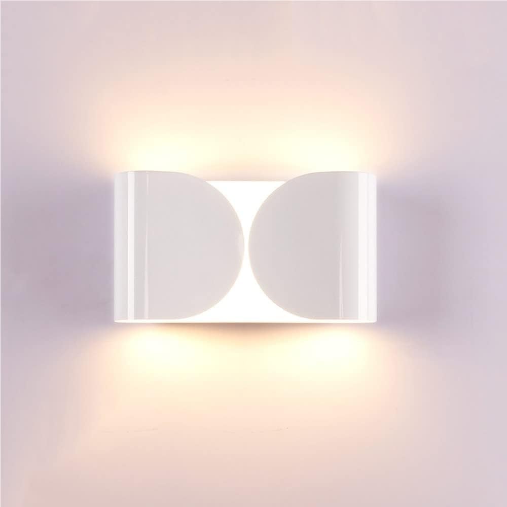Modern Up Down Wall Light, Nordic Wall Wash Lamp with 3000K Warm White Lighting, Minimalist Iron Indoor Accent Fixture for Bedroom, Living Room, Hallway and Apartment(Blanc)