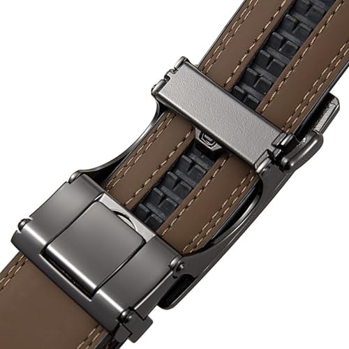 Luxury Leather Ratchet Belts For Men - Automatic Buckle For Casual & Formal Wear4