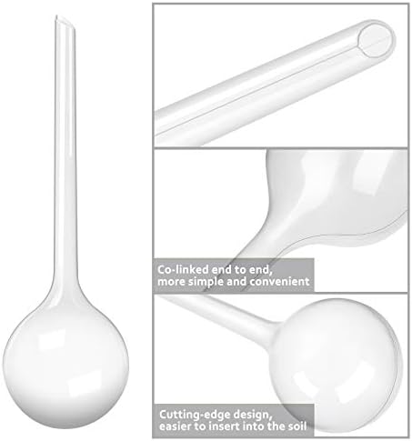 SevenMye 6 Pack Plant Watering Bulbs Automatic Self-Watering Globes Garden Waterer Flower Water Drip Irrigationdevice Self Watering System,White