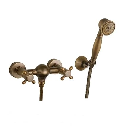 Wholesale Brass Antique Shower Set With Hand Shower Wall Mounted Bathtub Faucet