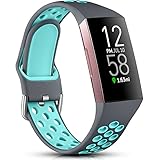 Nofeda Sport Bands Compatible with Fitbit Charge 3 / Charge 4/Charge 3 SE,Soft Silicone Breathable...
