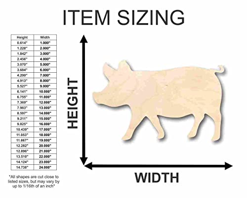 Unfinished Wood Pig Shape - Farm Animal - Craft - Up To 24" Diy 12" / 1/8" #TOP2