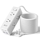 15 Ft Extension Cord with Multiple Outlets, Long Extension with 6 Outlets 4 USB Ports(2 USB C), F...