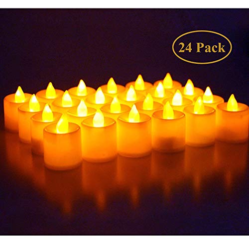 Teelichter elektrisch,Flammenlose elektrische Gefälschte Kerze Weihnachten,Halloween, Weihnachtsbaum, Ostern, Hochzeit, Party,flammenlos hell Flackern Teelichter, 24 Stück elektrische kerzen.